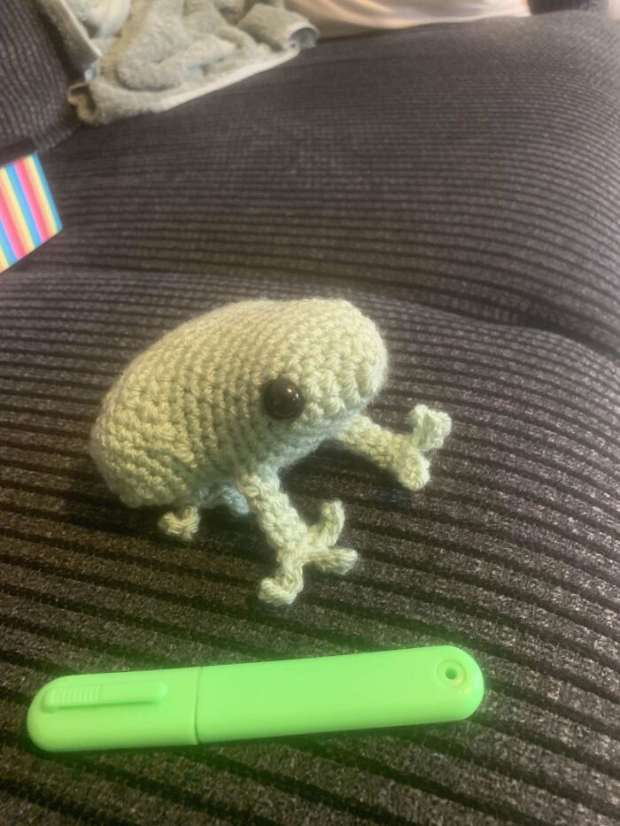 Made This Frog For My Mil. It Ain’t Perfect, But I Think He’s Cute