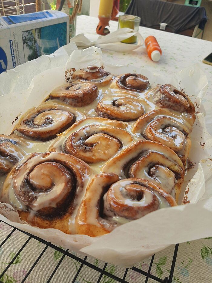 First Attempt At Cinnamon Rolls👍