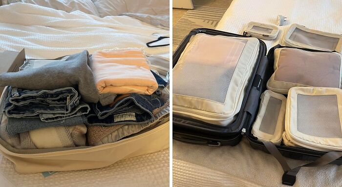 Overpacked Suitcase Stressing You Out? These Compression Packing Cubes Will Magically Shrink Your Clothes So You Can Bring Your Whole Wardrobe