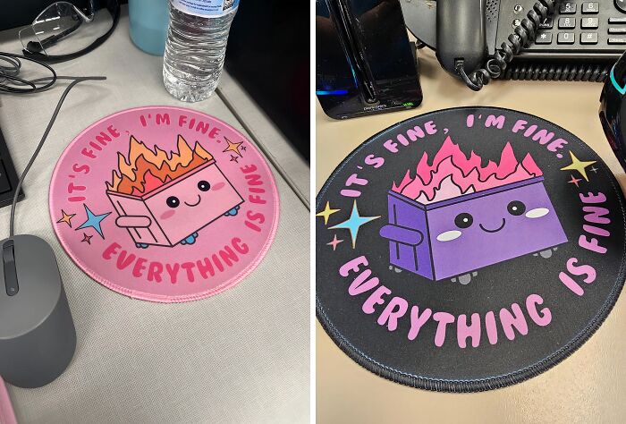 When Your Workday Feels Like A Dumpster On Fire, At Least Your Mouse Pad Can Accurately Reflect The Mood