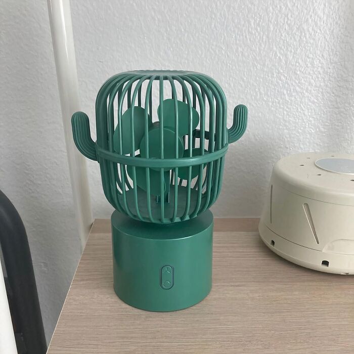 Feeling Prickly At Your Desk? This Mini Cactus Handheld Desk Fan Will Give You A Cool Breeze Without The Pokes