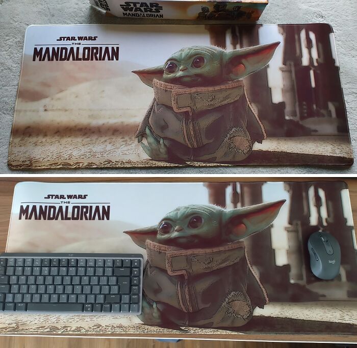 Bring A Touch Of The Galaxy Far, Far Away To Your Workspace With This Adorable Baby Yoda Desk Mat