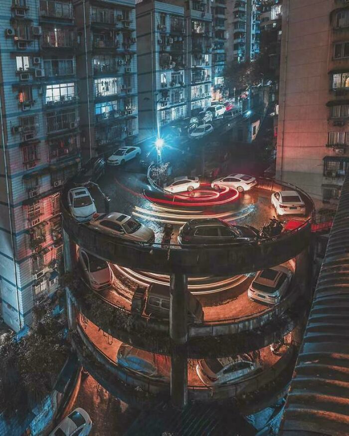 People Living Next To A Helicoidal Street In Chongqing