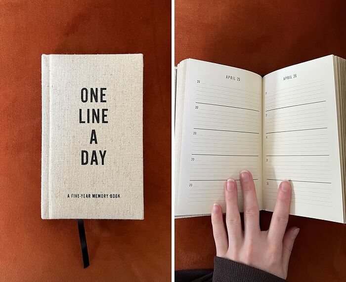 Forget Your Messy Journals, This Canvas One Line A Day Memory Book Will Turn Even Your Most Mundane Thoughts Into A Masterpiece