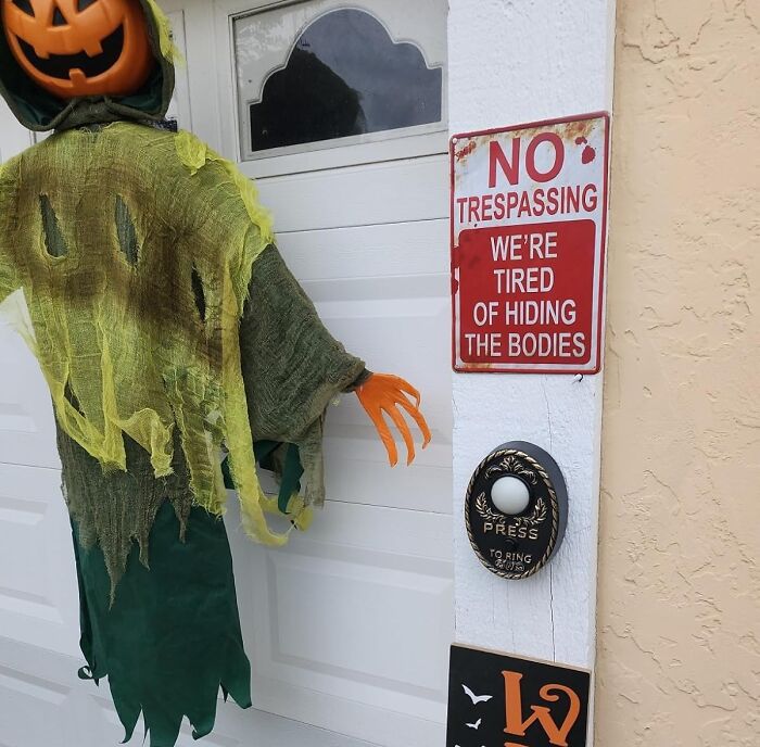 Your Halloween Decorations Are About To Get A Morbidly Hilarious Upgrade With This 'No Trespassing' Sign — Perfect For Keeping Those Pesky Trick-Or-Treaters (And Nosy Neighbors) At Bay!