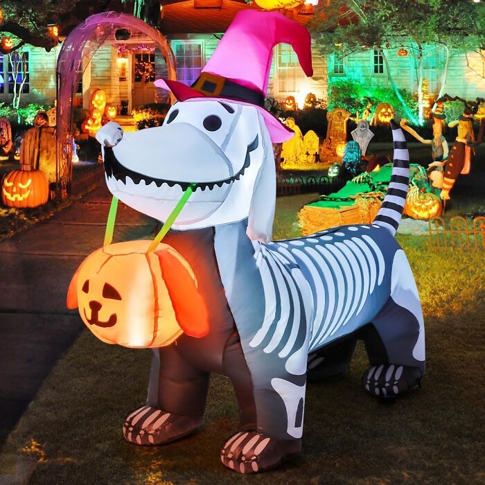 Forget Scary Ghosts And Goblins, This Inflatable Wiener Dog Skeleton Is Here To Steal The Show 