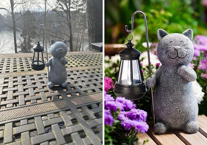 Your Garden Is About To Get A Whole Lot Cuter With This Solar Garden Cat Statue