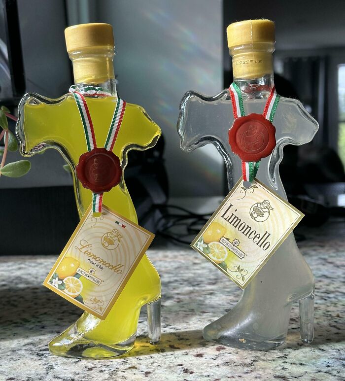 Subtle Branding And Color Changes In Limoncello Bottles, 6 Years Apart