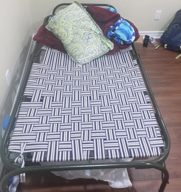 "My landlord took away the bed and mattress that were provided in the “furnished” rental and replaced it with this thing which is really hard to sleep on" - SquirrelGood