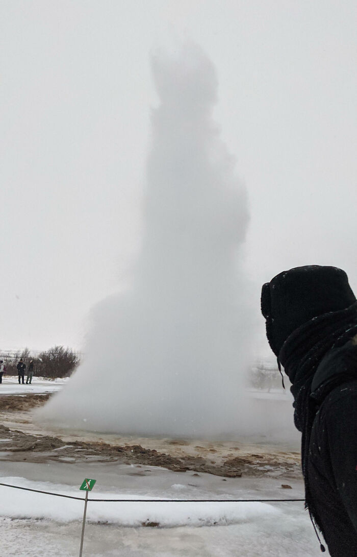 Went To Iceland Earlier In The Month And Waited Nearly 10 Minutes For The Geysir To Blow, Only For Another Tourist To Walk Right In Front Of The Shot