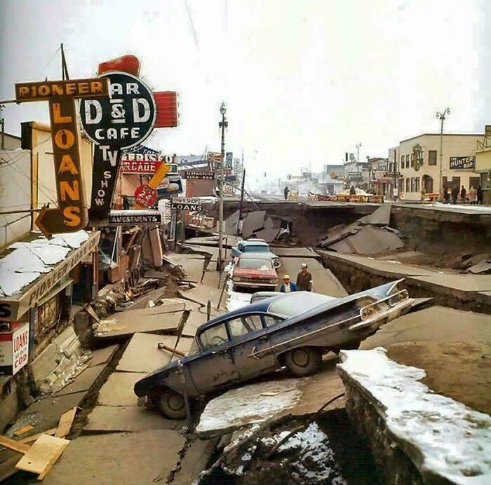 Downtown Anchorage, Ak After 1964 Quake