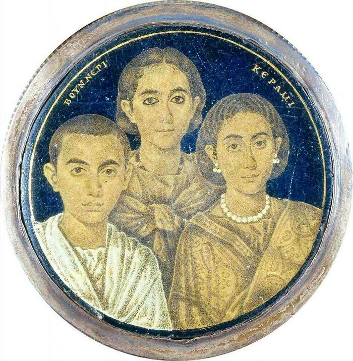 Mother With Children 1800 Years Ago. Alexandria, Roman Egypt