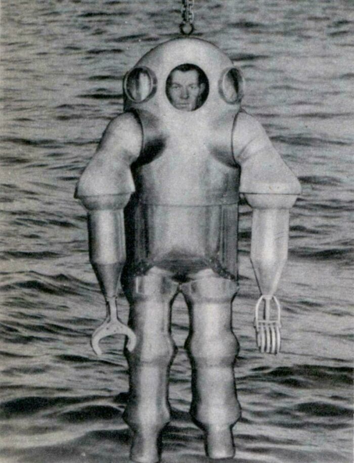 Metal Suit, Said To Enable A Diver To Descend To A Depth Of 1,200 Feet, 1938