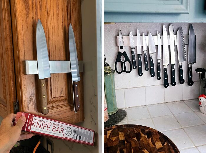 Dull Knives And Cluttered Drawers Are So Last Season. This Sleek Magnetic Knife Bar Will Bring Your Kitchen Into The 21st Century