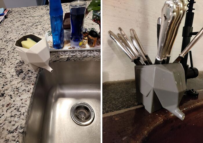 Finally, A Cutlery Holder That Doesn't Make You Play Jenga Every Time You Need A Fork. This Cutlery Holder & Drainer Keeps Everything Organized And Dry