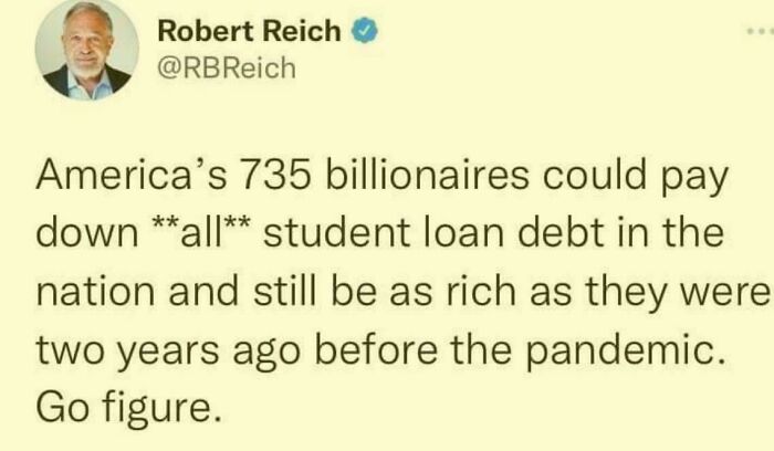 Tweet discussing billionaires' wealth and student loan debt, highlighting challenges for the 'Lost Generation'.