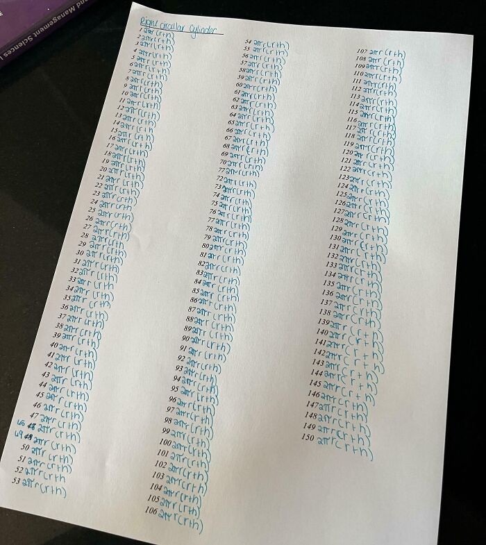 When You Get One Formula Wrong In Our Weekly Tests At My School, They Make You Write It Out 150 Times. I Have 4 More Of These To Do