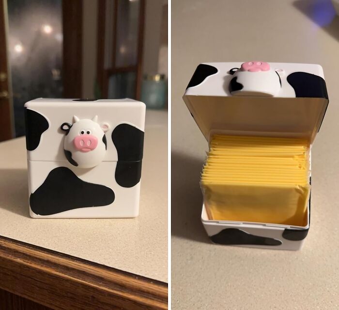 No More Cheese-Tastrophes! This Moo Moo Container Will Keep Your Cheese Slices From Turning Into A Science Experiment In Your Fridge