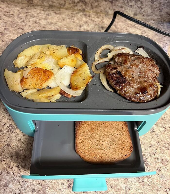 Breakfast Is About To Get A Sunny-Side-Up Upgrade! This Ceramic Nonstick Dual Griddle Will Have Your Eggs (And Pancakes, And Bacon...) Cooked To Perfection In No Time