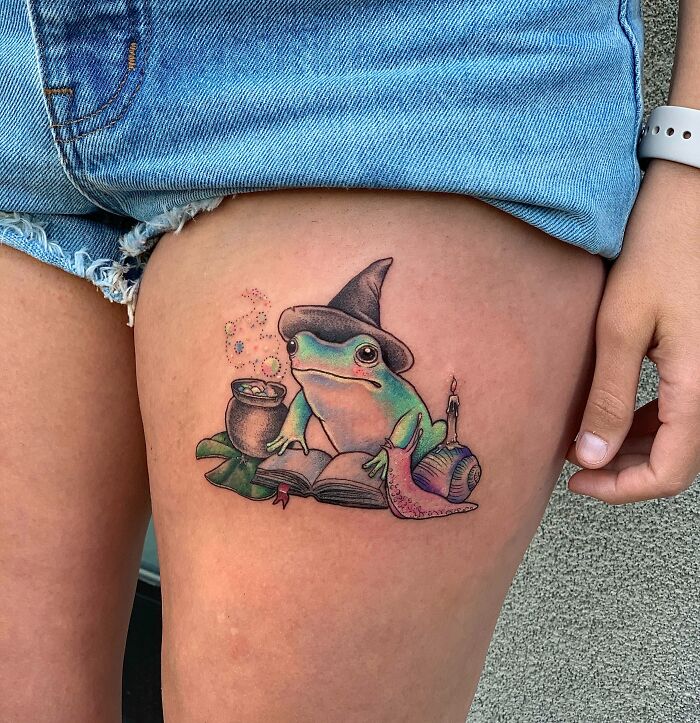 My New Witchy Frog Tattoo!