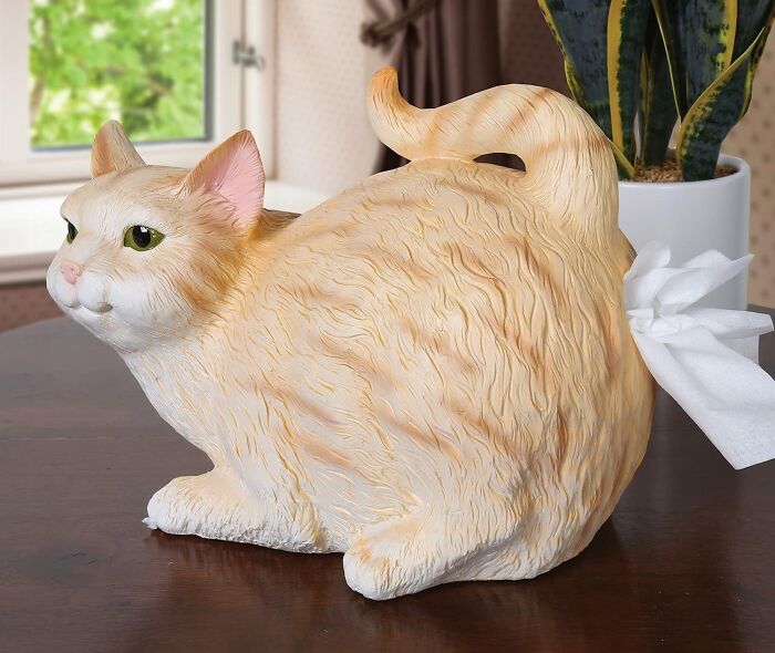 Your Bathroom Is About To Get A Whole Lot Cheekier With This Orange Tabby Cat Tissue Holder. It's The Perfect Blend Of Cute And Quirky