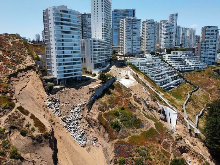 Buildings Built On Sand Dunes In Concon, Chile