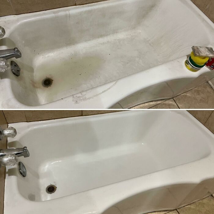 What Barkeepers Friend, Scrub Daddy, A Magic Eraser, And An Hour Of Elbow Grease Can Do For A Gross Tub