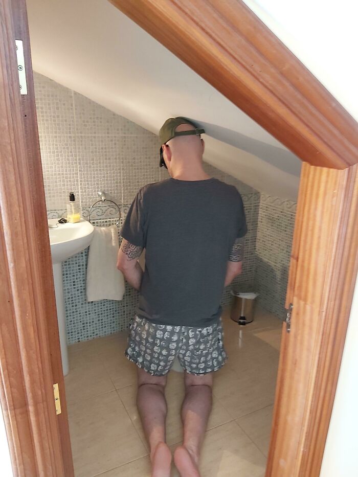 The Bathroom In Our Airbnb Was Rather Small 