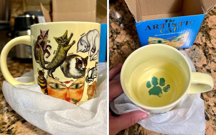 This Artistic Cat Mug Features Iconic Felines From Art History, Making Your Morning Coffee Break A Cultural Experience