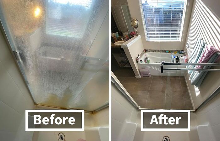 Your Shower Door's Gone From 'Cloudy With A Chance Of Embarrassment' To 'Crystal Clear Spa Retreat'! This Hard Water Stain Remover Works Miracles On Even The Toughest Buildup