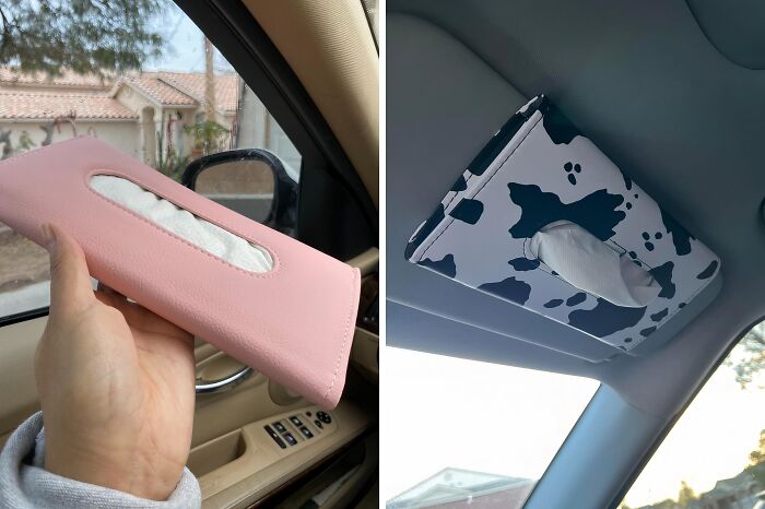 This Visor Tissue Holder Keeps Them Right Where You Need Them, No Matter How Messy Your Car Gets