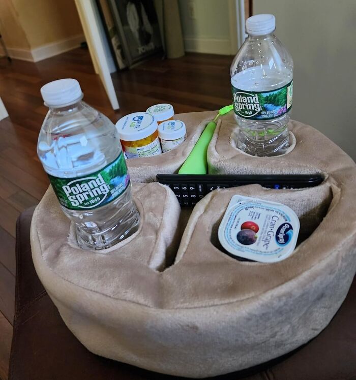 Remote Control Always Mia? Problem Solved! This Sofa Organizer Caddy Has A Dedicated Spot For Your Clicker (And Your Phone, And Your Snacks...)