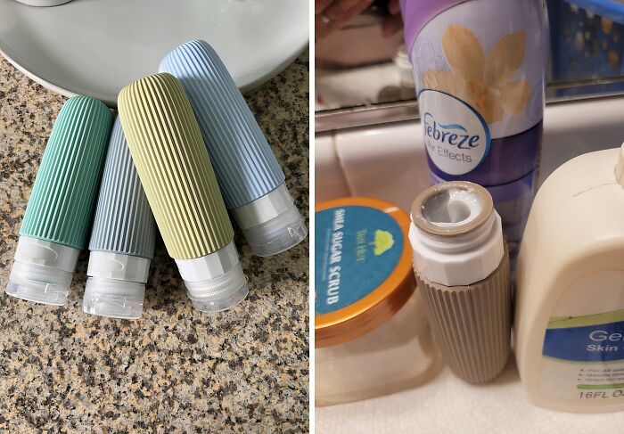 Stop Fumbling With Tiny Hotel Shampoos And Bring Your Own Silicone Travel Bottles That Are Way Easier To Use (And Cuter!) 