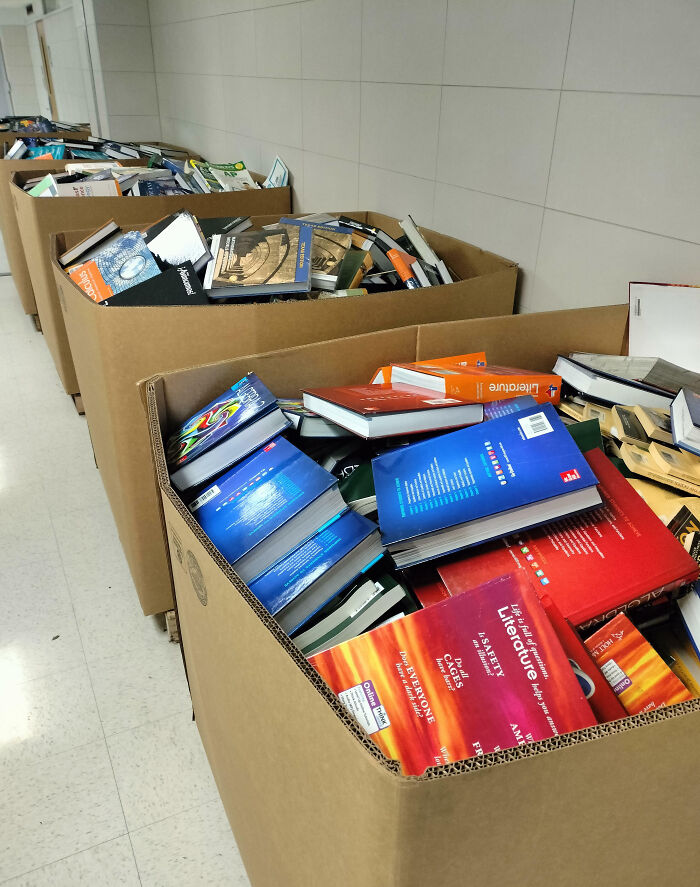 High School Throwing Away Perfectly Good Books