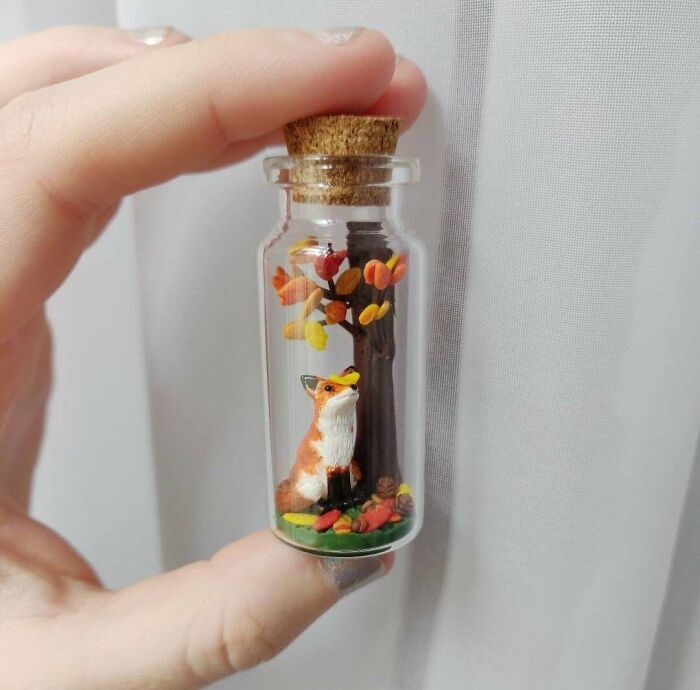 I Made Three Autumn Themed Animals In Bottles. Which One Do You Like The Most?