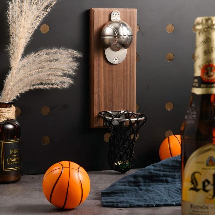 Thirsty For A Slam Dunk? This Magnetic Basketball Bottle Opener Will Have You Scoring Points With Your Guests