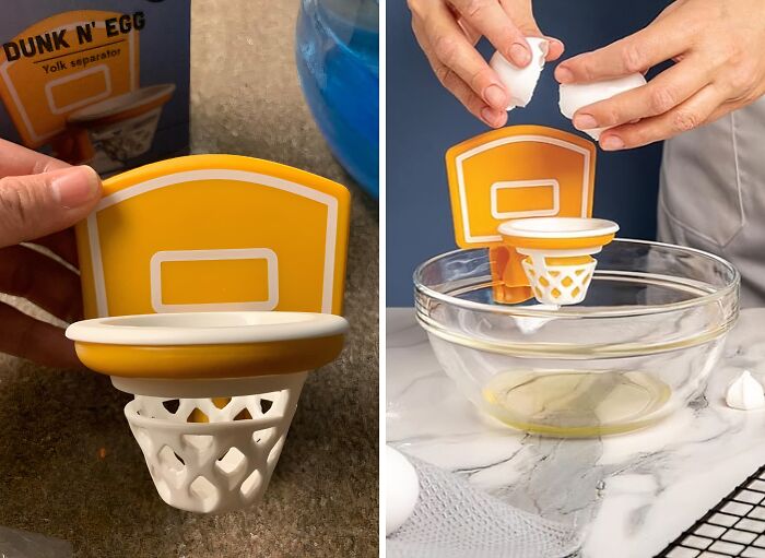 Yolk Separation Anxiety? Not Anymore! This Dunk N' Egg Makes Separating Yolks A Slam Dunk 