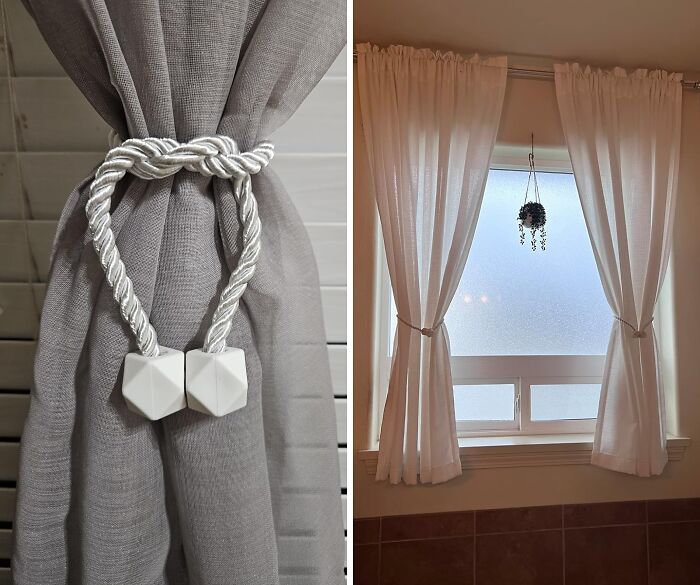 Curtain Chaos? Not Anymore! These Magnetic Tiebacks Will Keep Your Drapes In Place (Even If Your Kids Are Using Them As Swings)