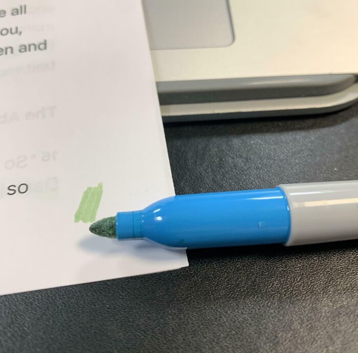 My Light Blue Sharpie Is So Old That It Turned Green