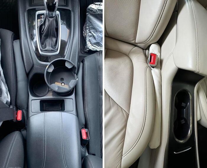 Keys, Phone, French Fries...say Adios To The Abyss Between Your Seat And Console! This Leather Car Seat Gap Filler Will Keep Your Valuables Safe 