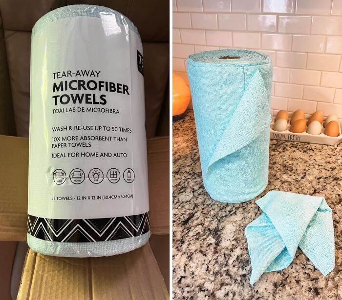 Spills Happen, But Cleaning Them Up Doesn't Have To Be A Drama! This Microfiber Cleaning Cloth Roll Is Like A Never-Ending Supply Of Cleaning Magic - Just Tear, Wipe, And Conquer Any Mess!