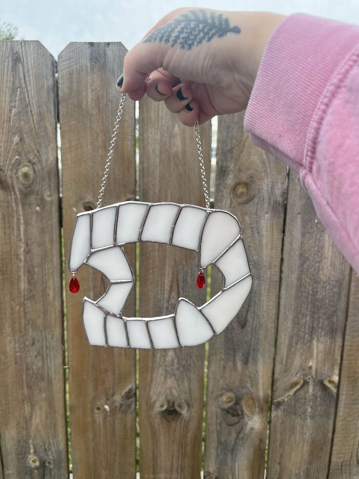 Plastic Vampire Teeth Stained Glass!