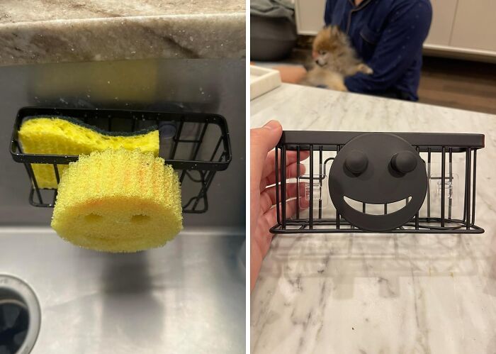 Say Goodbye To Countertop Clutter And Hello To A Sink That's Smiling Back At You! This Sponge Holder Is Where Your Scrub Daddy Is Begging To Live