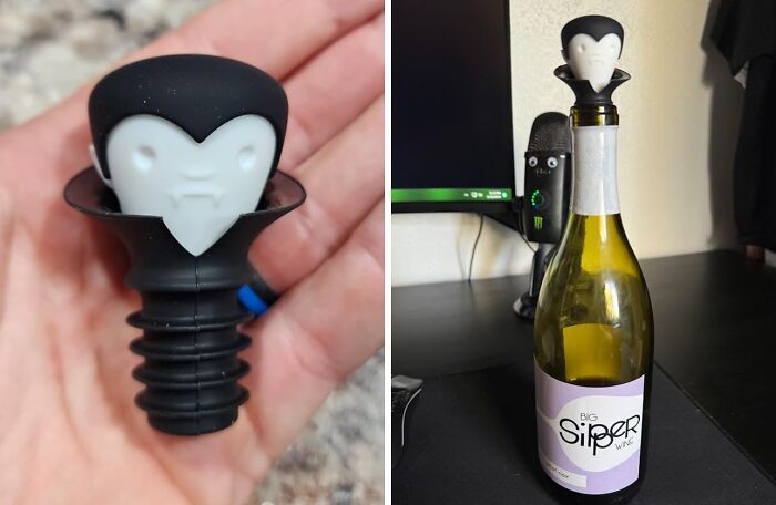 A Dracula Wine Stopper And Pourer Will Keep You Company While You Enjoy Your Favorite Bottle Of Blood Red