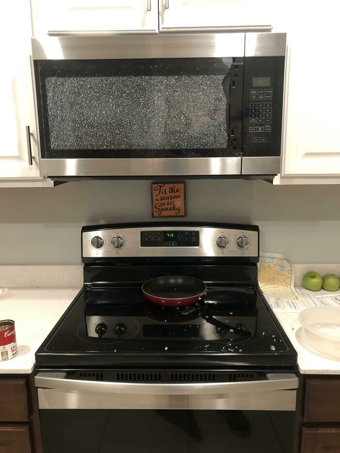 Microwave's Door Blew Up. House Was Built One Year Ago