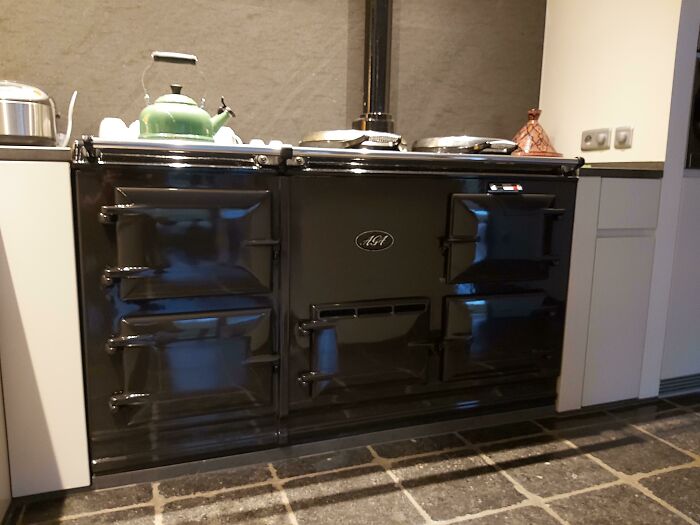 Horrible Picture (Sorry) But Our Aga Stove That Came With The House Will Survive Us All! This Thing Is Built Like A Tank And An Absolute Delight To Work With