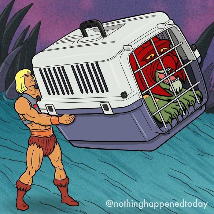 Artist Reveals What He-Man And His Faithful Battle Cat Do When They're Not Saving Their Planet (13 Pics)