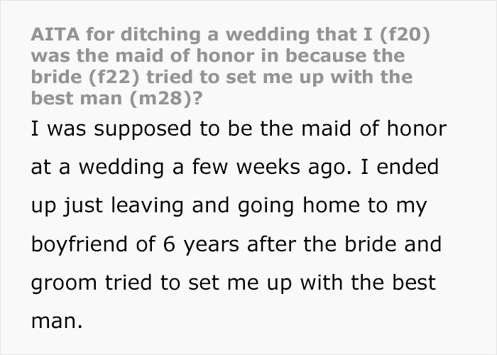 Bride And Groom Conspire To Hook Up MOH And Best Man, Disgusted, She Bails On Wedding