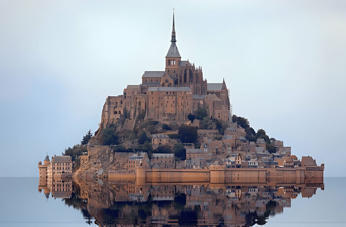 Mont Saint Michel During High Tide