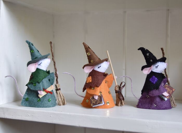 These Little Hand-Stitched Witchy Mice Are So Much Fun To Make (7 Pics)